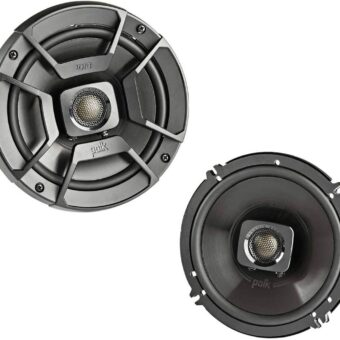 Polk Audio DB652 DB+ Series 6.5" Coaxial Speaker for Car & Marine, 2-Way Boat & Car Audio Speaker, 40-22kHz Frequency Response, Polypropylene Woofer Cone & 3/4" Silk Dome...