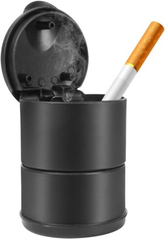 Portable Car Ashtray With Lid, Smell Proof Windproof Detachable Auto Truck Ashtray, Smokeless Self-Extinguishing Cigarette Ashtray Cup Holder, Mini Trash Can Organizer Car...