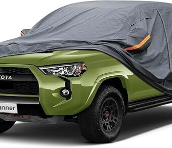 Premium Car Cover Custom Fit Toyota 4Runner (1995-2024), 16 Layers Heavy Duty Car Cover Waterproof All Weather with Zipper Door for Sun Rain Snow Dust Uv Protection