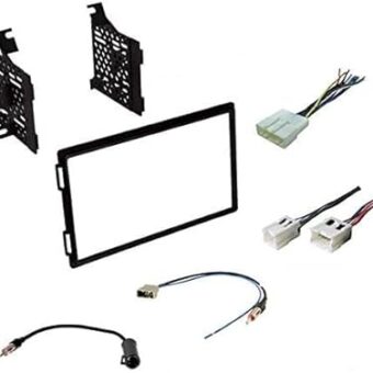 Premium Car Stereo Install Dash Kit, Wire Harness, and Antenna Adapter to Install an Aftermarket Double Din Radio for Select Nissan Vehicles - See Compatible Vehicles Below