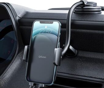 Qifutan Cell Phone Holder for Car Phone Mount Long Arm Dashboard Windshield Car Phone Holder Anti-Shake Stabilizer Phone Car Holder Compatible with All Phone Android Smartphone,...