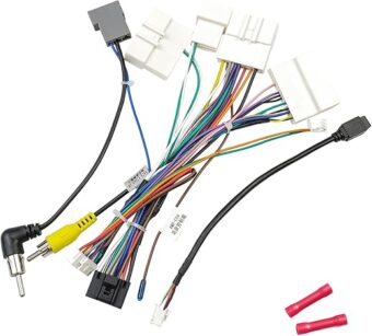 Radio Wiring Harness Kit Replacement for Nissan Murano Pathfinder Xterra Altima X-Trail Rogue 16Pin ISO Car Stereo Adapter with Butt Connector USB Antenna RCA Input Cable