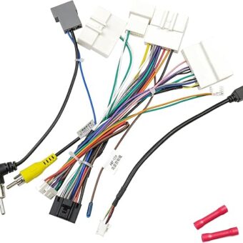 Radio Wiring Harness Kit Replacement for Nissan Murano Pathfinder Xterra Altima X-Trail Rogue 16Pin ISO Car Stereo Adapter with Butt Connector USB Antenna RCA Input Cable