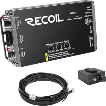 Recoil PLO2 2-Channel Line Output Converter with Bass Boost Technology with Remote Bass Knob and Voltmeter