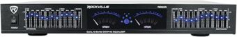 Rockville REQ20 19" Rack Mount Pro Dual 10 Band Graphic Equalizer EQ w/VU Meters