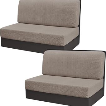 RV Dinette Cushion Covers, Stretch Camper Dinette Cushion Covers, Sectional Replacement RV Seat Covers for Travel Trailer Couch - includes 2 Backrest Cover & 2 Bench Cover...