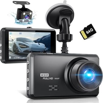 S7 2.5K Dash Cam Front and Rear,64G SD Card,1600P+1080P FHD Dual Dash Camera for Cars,176°+160° Wide Angle,3.2'' IPS Screen Dashcam,G-Sensor,Loop Recording,WDR,Night Vision,24H...