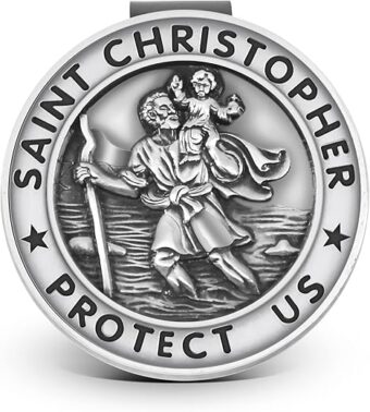 Saint Christopher Visor Clip, Car Automotive Accessories, Gift for New Driver (Saint Christopher)