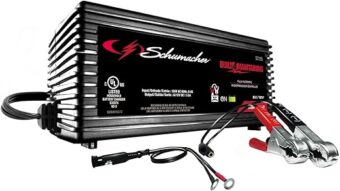 Schumacher Electric SC1355 Fully Automatic Battery Maintainer for Motorcycle, Power Sport, Car, and Boat Batteries, 1.5 Amps, 6 Volt, 12 Volt, Black, 1 Unit