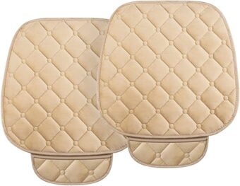 Seat Cover for Car, 2 Pack Car Front Seat Protector, Universal Seat Cushion for Most Cars, Vehicles, SUVs and More, Soft Comfort, Car Interior Accessories for Men Women (Beige)