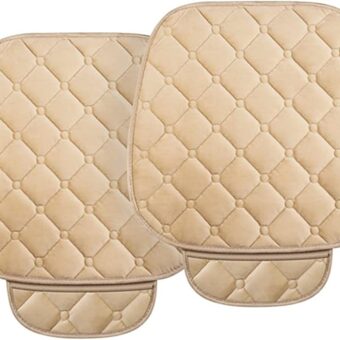 Seat Cover for Car, 2 Pack Car Front Seat Protector, Universal Seat Cushion for Most Cars, Vehicles, SUVs and More, Soft Comfort, Car Interior Accessories for Men Women (Beige)