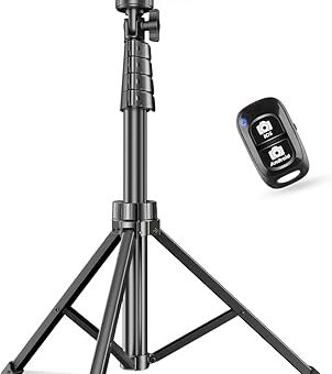 SENSYNE 62" Phone Tripod & Selfie Stick, Extendable Cell Phone Tripod Stand with Wireless Remote and Phone Holder, Compatible with iPhone Android Phone, Camera