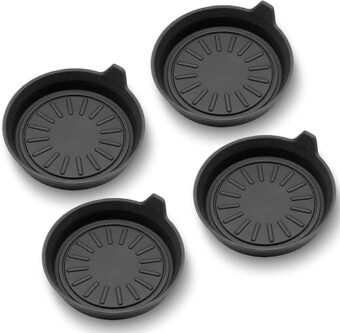 Seven Sparta Car Coasters for Cup Holders, Silicone Universal Vehicle Coasters, Set of 4 Pack, 3-1/8" Diameter (Black)