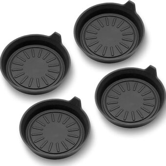 Seven Sparta Car Coasters for Cup Holders, Silicone Universal Vehicle Coasters, Set of 4 Pack, 3-1/8" Diameter (Black)