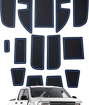 SHAOHAO for 2023 2024 Ford Maverick Door Slot Mats 2022 2023 2024 Maverick Accessories Cup Holder Console Pocket Liner Pads 2022 2023 2024 Maverick XL/XLT/Lariat Pickup Truck...