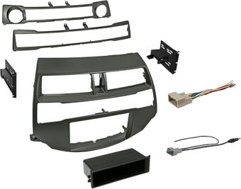 Single/Double Din Dash Kit for Accord 2008-2012 with Wiring Harness, Antenna Adapter (Metallic Taupe) Compatible with All Trim Levels, Easy Installation for Aftermarket Stereo