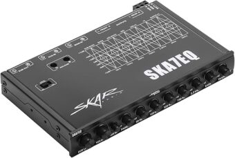 Skar Audio SKA7EQ 7 Band 1/2 DIN Pre-Amp Car Audio Graphic Equalizer with Aux Input and High Voltage RCA Outputs