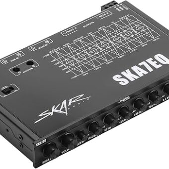 Skar Audio SKA7EQ 7 Band 1/2 DIN Pre-Amp Car Audio Graphic Equalizer with Aux Input and High Voltage RCA Outputs