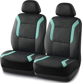 Skechers Memory Foam™ Car Seat Covers, Air Cool Mesh Thick Seat Covers,Two Front Seat Covers, Airbag Compatible, Automotive Comfort & Protection for Most Cars,Van,Trucks,...