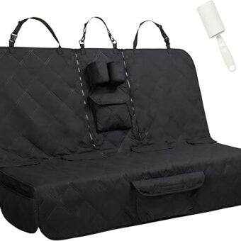 Soft-feeling Bench Seat Cover for Dogs Car Seat Cover for Back Seat Protector, Waterproof and Washable Back Seat Dog Cover Fits for Most Cars, Trucks and SUVs (Black)