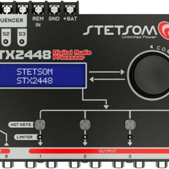 Stetsom STX 2448 DSP PRO - Digital Signal Processor, DSP PRO, Equalizer, High Precision Crossover, Filters, Limiter, Digital Audio Processor 2.4, 2 inputs & 4 outputs