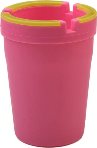 Stub Out Glow in The Dark Car Cup Holder Style Self-Extinguishing Butt Bucket Ashtray (Pink, Regular)