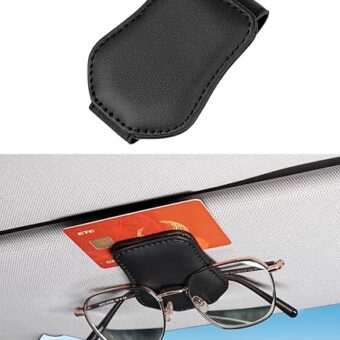 Sunglass Holder Car Accessory for Car Visor, Universal Clip for Different Sized Eyeglasses, Stylish Truck Interior Accessory for Men Women Glasses, Magnetic Leather Sunglass...