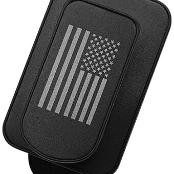 Sunglass Holder for Car Visor, Multi-Function Ticket Card Clip Upgrade Metal Flag Personality Modeling for Car SUV Truck, American Flag Ticket Card Glasses Clip(Black)