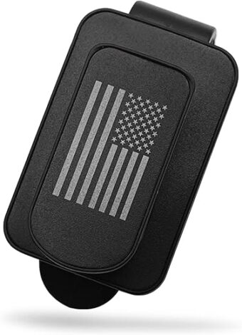 Sunglass Holder for Car Visor, Multi-Function Ticket Card Clip Upgrade Metal Flag Personality Modeling for Car SUV Truck, American Flag Ticket Card Glasses Clip(Black)