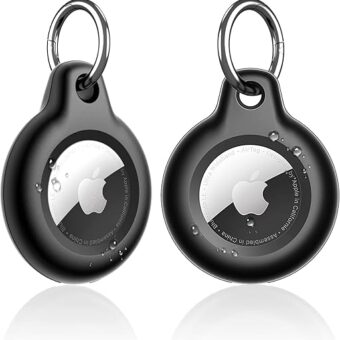 SUPFINE Waterproof Airtag Holder,2 Pack Air tag Keychain,Hard PC+TPU Full Body Protective Case with Loop Key Ring for Apple Tags,IPX8 Cover for Wallet,Luggage,Cat,Dog,Pets,for...