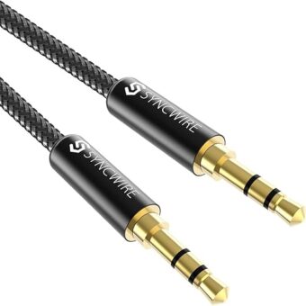 Syncwire 3.5mm Nylon Braided Aux Cable (3.3ft/1m,Hi-Fi Sound), Audio Auxiliary Input Adapter Male to Male Cord for Headphones, Car, Home Stereos, Speaker, iPhone, iPad, iPod,...