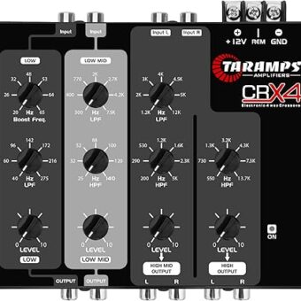 Taramps Crx4 Electronic 4 Way Crossover Rca Channels 8 Volts Rms Car Audio Processor Stereo Equalizer Great for Low/High with Bass Boost, Compact Size