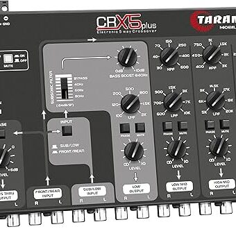 Taramps Crx5 Plus Electronic 5 Way Crossover Rca 4 Channel 1 Pass Tru 9.3 Volts Rms Car Audio Processor Stereo Equalizer Great for Low/High Bass Boost