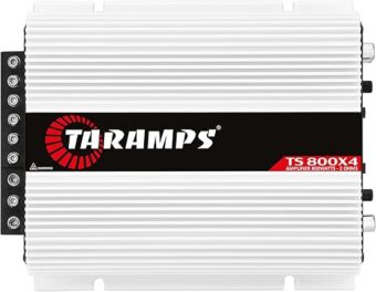 Taramps TS 800x4 Car Audio Multichannel Amplifier 800 Watts Rms 2 Ohms 4 Channel 2 Bridged Channel Full Range Crossover, Rca/High Level Input, Class D