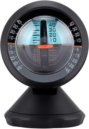 Tbest Car Inclinometer,Car Vehicle Inclinometer Slope Indicator Meter Level Tilt Gauge Road Safety Instrument