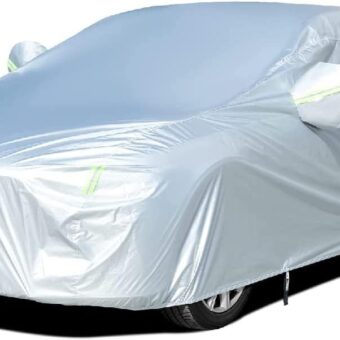 Tecoom Car Cover Waterproof All Weather for Automobiles, Light Shell Waterproof UV-Proof Windproof Design Car Cover with Zipper Storage and Lock for All Weather Indoor Outdoor...