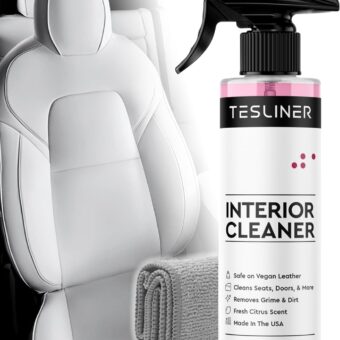 Tesla Seat Cleaner & Stain Remover - Biodegradable, Safe on Black & White Vegan Leather, Interior Tesla Cleaning Products for Seats, Dash, Console | Tesla Model 3 Y S X Car...