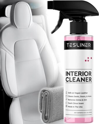 Tesla Seat Cleaner & Stain Remover - Biodegradable, Safe on Black & White Vegan Leather, Interior Tesla Cleaning Products for Seats, Dash, Console | Tesla Model 3 Y S X Car...