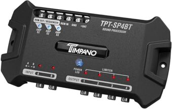 Timpano TPT-SP4BT Bluetooth DSP 4 Output Channel- Full Digital Signal DSP Car Audio Processor - Built-in Voltmeter and Remote Relay