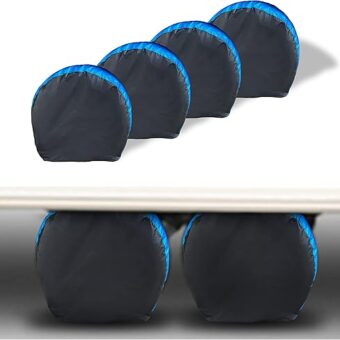 Tire Covers 4 Pack,Waterproof Anti-UV Snow Sun Rain Tire Covers for RV,Truck, SUV, Trailer, Camper.