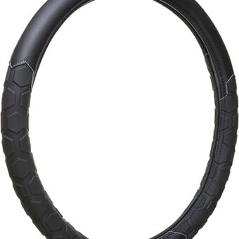 Truck Tuff™ Heavy-Duty Truck Steering Wheel Cover, Anti-Slip, Molded Grips - Car, Truck, SUV Accessories, Universal Fit for 15” to 16” Steering Wheels - (Black)