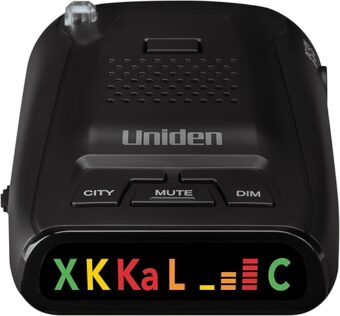 Uniden DFR1 Long Range Laser and Radar Detection, 360° Protection, City and Highway Modes, Easy-to-Read Color Icon Display with Signal Strength Meter Bars,Black