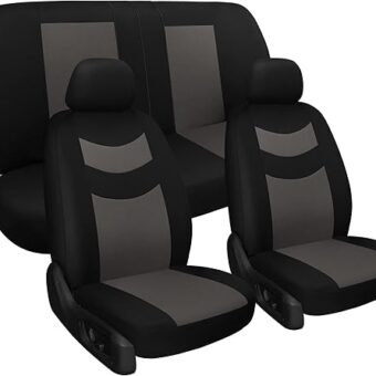 Universal Car Seat Covers Full Set - Front and Rear Split Bench, Easy to Install, Breathable and Washable Universal Interior Covers for Auto, SUV, Sedan, Van, Airbag Compatible,...