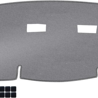 Upgrade Dacron Dashboard Cover Fit for 2006-2009 Do-dge Ram 1500/ Ram 2500/ Ram 3500 Effective Anti Glare, Reduce Reflection, Sun Protection, Dust Proof, UV-Proof -Grey