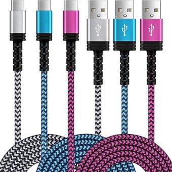 USB C Charger Cable 6FT/3Pack for iPhone 15/15 Pro/15 Pro Max/15 Plus,3.1A USB Type C Cable Car Fast Charging Cord for Samsung Galaxy S24 A15 A14 5G A54 S23 S22 S21 S20,Google...