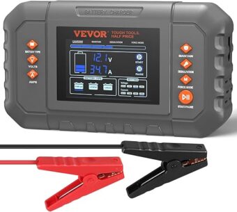 VEVOR Smart Battery Charger, 35-Amp, Lithium LiFePO4 Lead-Acid (AGM/Gel/SLA) Car Battery Charger with LCD Display, Trickle Charger Maintainer Desulfator for Boat Motorcycle Lawn...