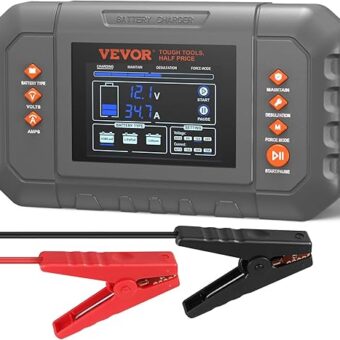 VEVOR Smart Battery Charger, 35-Amp, Lithium LiFePO4 Lead-Acid (AGM/Gel/SLA) Car Battery Charger with LCD Display, Trickle Charger Maintainer Desulfator for Boat Motorcycle Lawn...