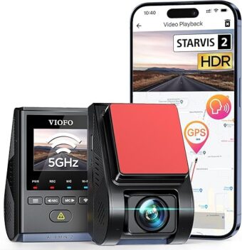 VIOFO Dash Cam A119 Mini 2, STARVIS 2 Sensor, 2K 60fps/HDR 30fps Voice Control Car Dash Camera with 5GHz Wi-Fi GPS, Night Vision 2.0, 24H Parking Mode, Supercapacitor, Support...