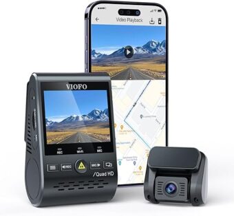 VIOFO Dual Dash Cam, 2K 1440P 60fps+1080P 30fps Front and Rear Dash Camera with Wi-Fi GPS, Parking Mode, Emergency Recording, Super Capacitor, Motion Detection (A129 Plus Duo)