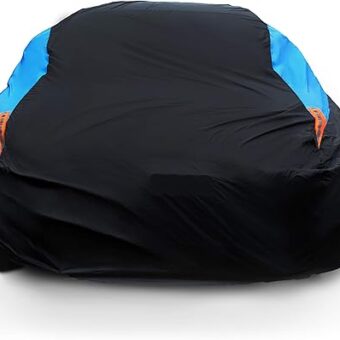 Waterproof Car Cover All Weather Snowproof UV Protection Windproof Outdoor Full car Cover, Universal Fit for Sedan (Fit Sedan Length 194-206 inch, Blue)